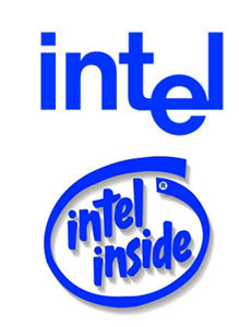 上為英特爾公司舊標識，下為被取代的“Intel Inside”標識