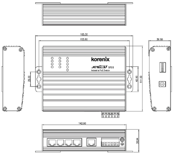 Korenix˼(ӼF(tun)) JetNet 3705/3705-w 5ڷǾW(wng)͹I(y)PoE̫W(wng)늽QC(j)