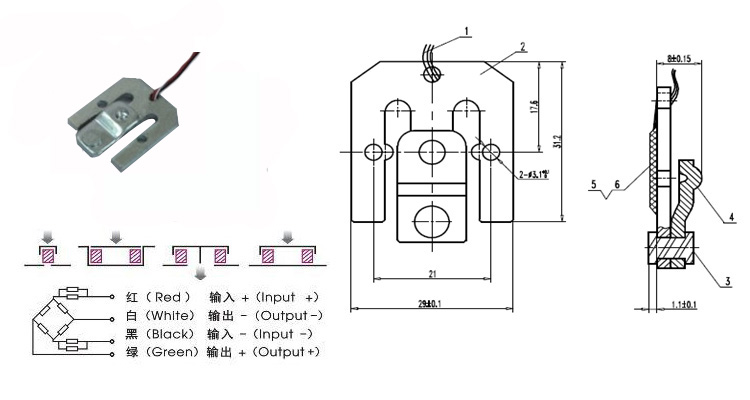 微型稱重傳感器PLD929B外形尺寸